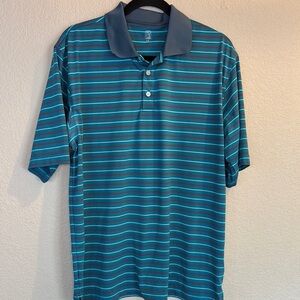 Men’s PGA Tour Striped Short Sleeve Golf Polo